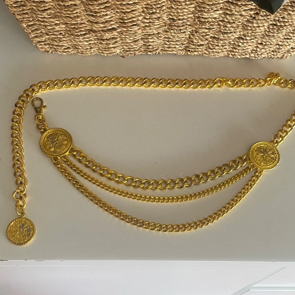 Gold Medallion Chain Belt